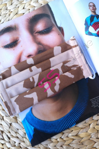 Hnedé maskáčové rúško - 100% bavlna 