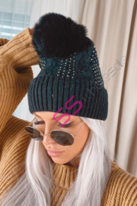 Teplá čiapka s veľkým brmbolcom NINI+