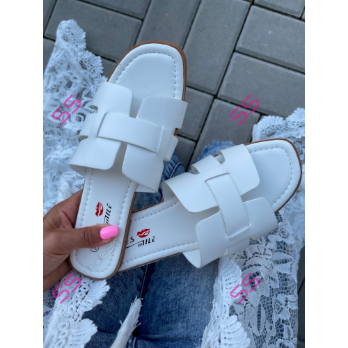 Biele dámske šľapky REMY-