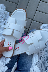 Biele dámske šľapky REMY-