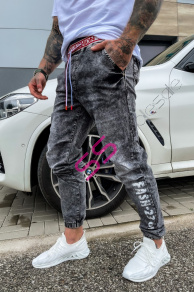 Štýlové pánske rifle s gumeným pásom +