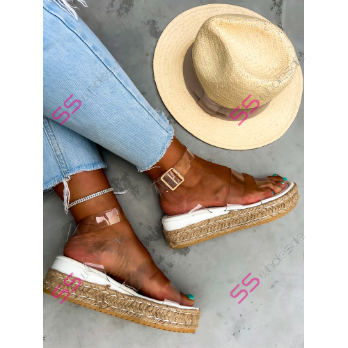 Transparentné sandále espadrilky NEISHA-