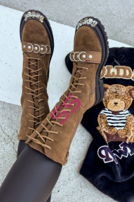 Vysoké šnúrovacie čižmy MORGANNE+