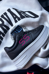 Čierno-biele platformové tenisky LANEY+