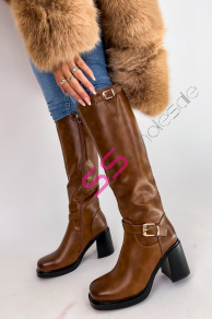 Hnedé vysoké čižmy DOLLYN+