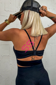 Čierny športový crop-top+