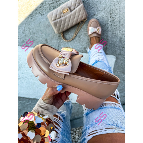 Béžové dámske mokasíny LAURA-