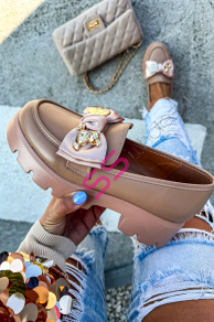 Béžové dámske mokasíny LAURA-