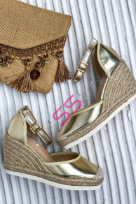Zlaté sandálové espadrilky AVALON-