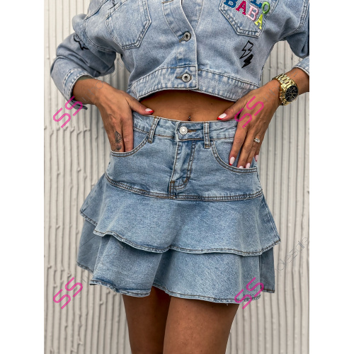 Denim mini sukňa MYSTIC+