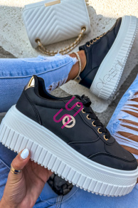 Platformové tenisky so zlatými aplikáciami NIKO-