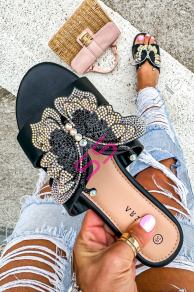 Dámske šľapky zdobené kamienkami ANETA-