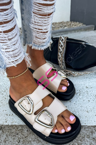 Béžové dámske šľapky FENNIA-