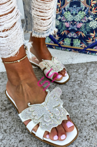 Dámske šľapky zdobené kamienkami LAYLA-