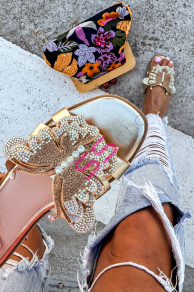 Dámske šľapky zdobené kamienkami LAYLA+