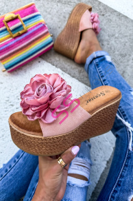 Ružové platformové šľapky KAMERON+