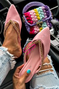 Dámske šľapky so zlatou ozdobou BRYNN+