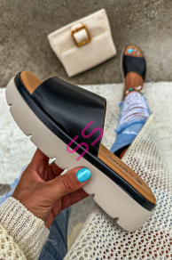 Čierne dámske šľapky LORANA-