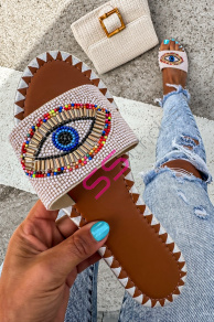 Dámske šľapky zdobené korálikmi ADALINE-