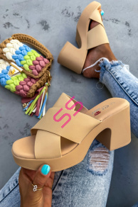 Platformové šľapky na podpätku KALIYAH+