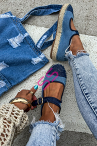 Denim sandálové espadrilky AMERICA+