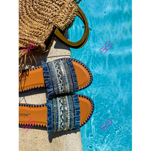 Šľapky zdobené flitrami KAILYN-