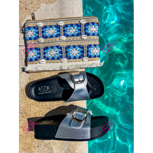 Platformové šľapky so zlatou ozdobou EASTON-