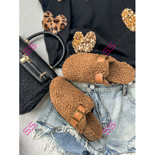 Teplé teddy papuče KARRIE-