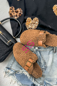 Teplé teddy papuče KARRIE-