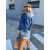 Tmavomodrý dámsky denim kabát LOTTIE+
