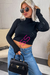 Vrúbkovaný crop-pulóver PALAVI+