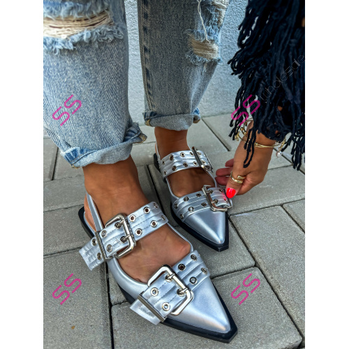 Sandále so striebornými ozdobami GEMINI-