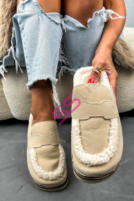 Teplé semišové papuče PAISLEY-