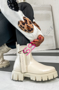 Krémové členkové čižmy PALMERA+