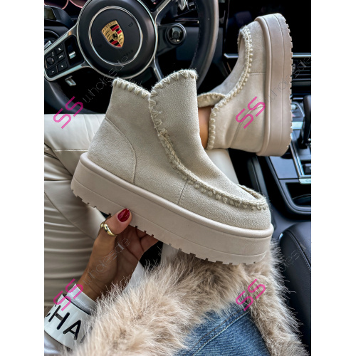 Semišové členkové čižmy DELILA