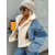 Prémium zateplená extravagantná denim bunda IVANA+