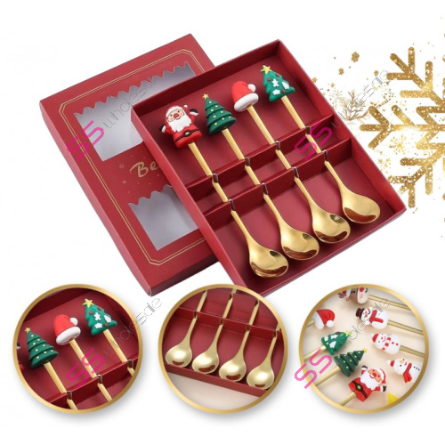 Sada lyžičiek s vianočnými figúrkami