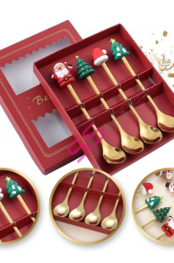 Sada lyžičiek s vianočnými figúrkami