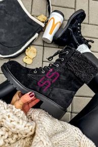 Semišové šnúrovacie čižmy PRISHA+