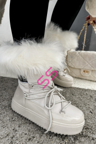 Krémové dámske snehule KENLEY+