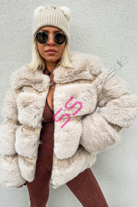 Kožušinková bunda zdobená nitmi AMELIE+