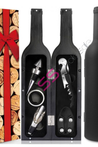 Darčeková sada na víno v matnej čiernej fľaši