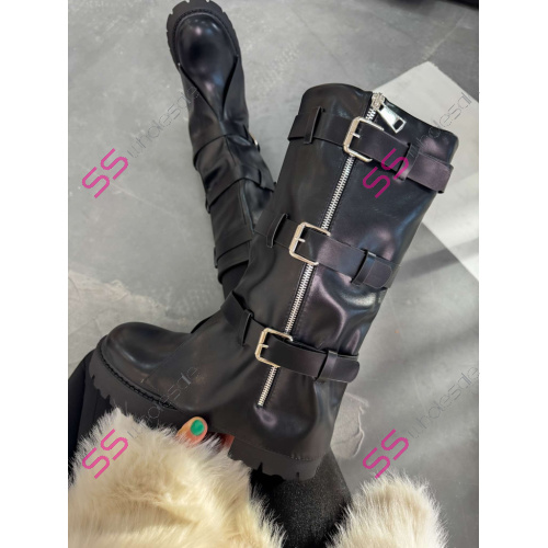 Čierne vysoké čižmy MARIONE-