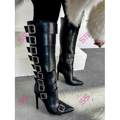 Čierne dámske čižmy KAETY-