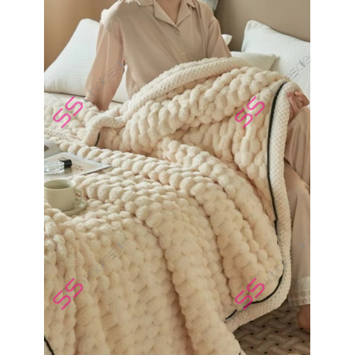 Mäkka hrubá plyšová krémová deka - 180x200 cm+