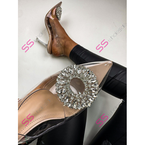 Transparentné sandále zdobené kamienkami NAGOYA-