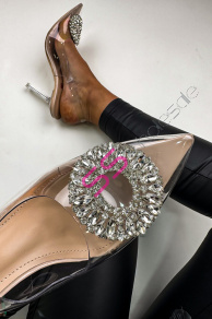 Transparentné sandále zdobené kamienkami NAGOYA-