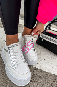 Biele platformové tenisky LITAO-