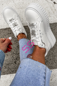 Platformové tenisky zdobené kamienkami ALMETA-