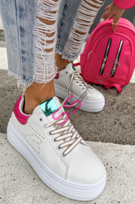 Biele platformové tenisky NOLIE-